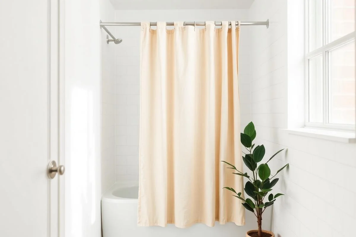 Artikel over lichaamsverzorging: Douchegordijn zonder PVC: katoen, linnen of EVA?