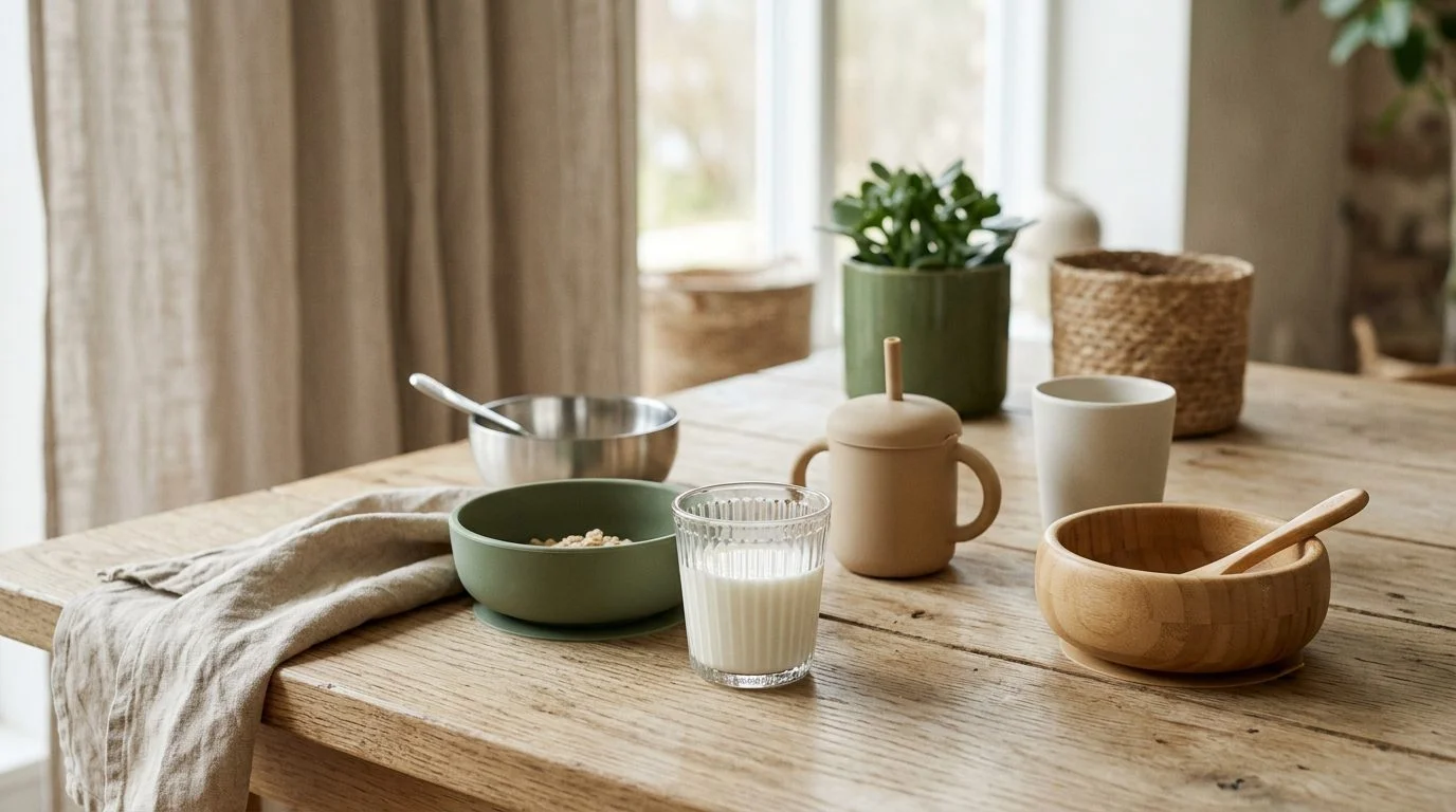 Artikel over eten & drinken: Kinderbekers en -bakjes: glas, RVS, siliconen en bamboe eerlijk vergeleken