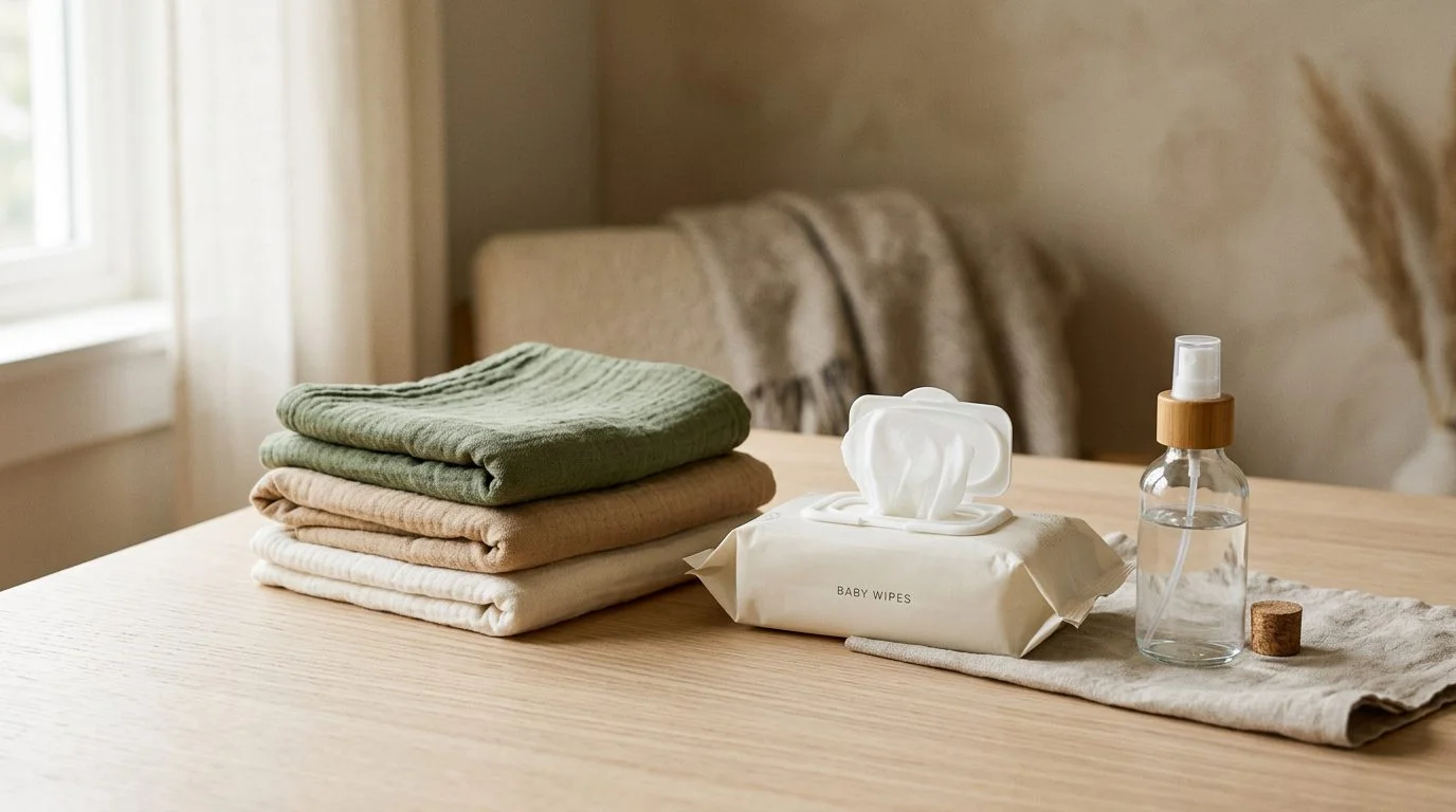 Artikel over billendoekjes: Waterdoekjes en onderweg: ingrediënten lezen en wanneer een doekje genoeg is