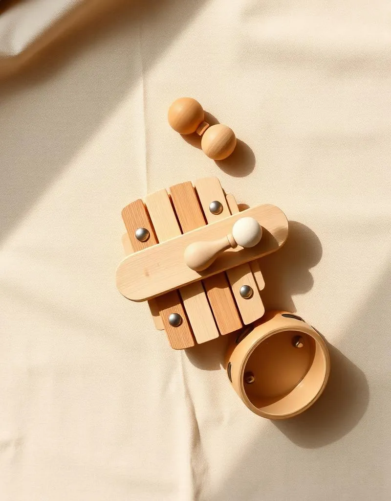 Houten muziekinstrumenten (set) — plastic-vrij alternatief