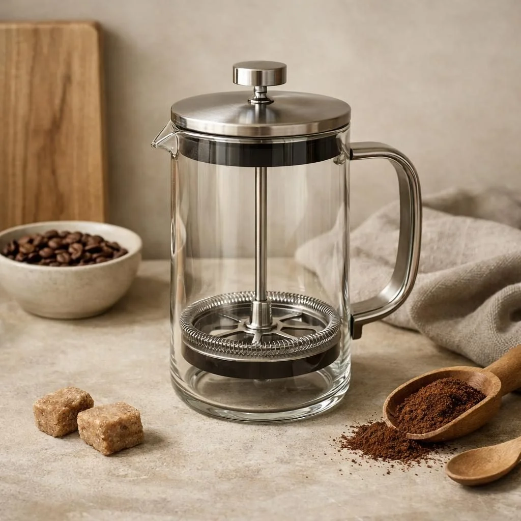 Glazen cafetiere zonder kunststof binnenwerk — plastic-vrij alternatief in Koffie & thee