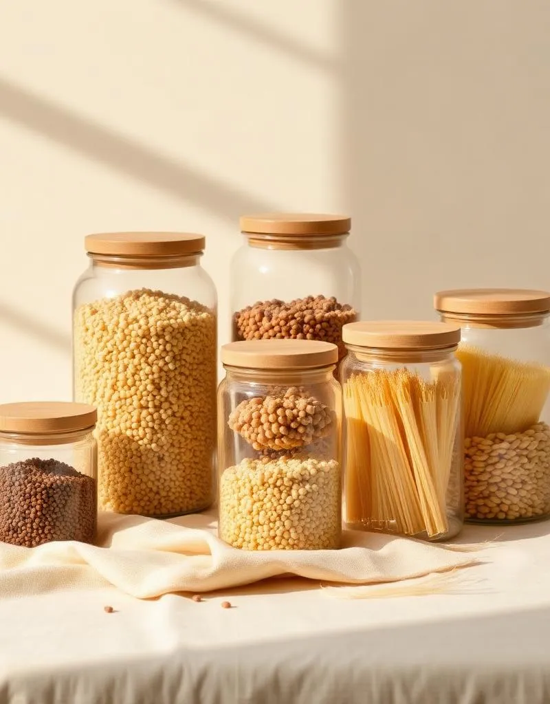 Glazen voorraadpotten met bamboe deksel — plastic-vrij alternatief in Voorraadpotten