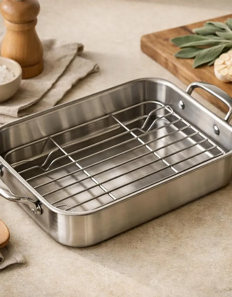 RVS braadslede met rooster — plastic-vrij alternatief in Koken & bakken