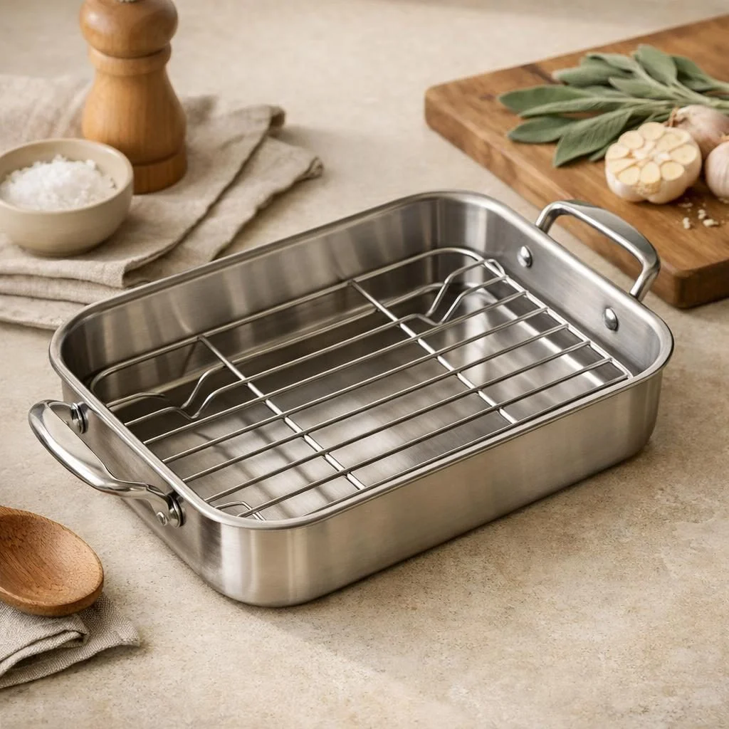 RVS braadslede met rooster — plastic-vrij alternatief in Koken & bakken