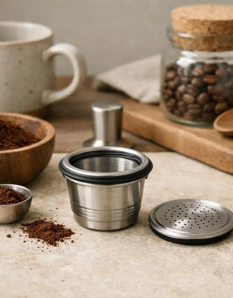RVS koffiecapsule hervulbaar — plastic-vrij alternatief in Koffie & thee