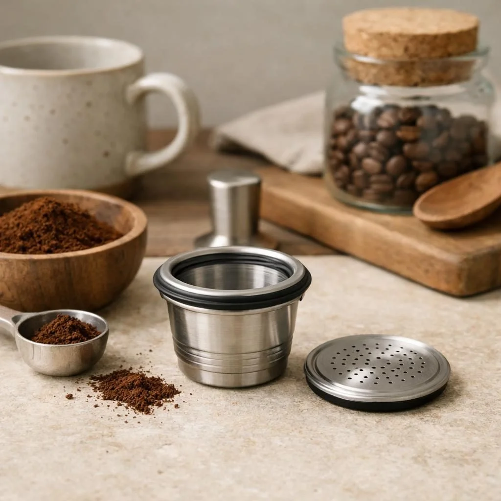 RVS koffiecapsule hervulbaar — plastic-vrij alternatief in Koffie & thee