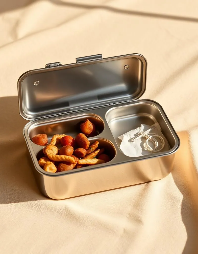 RVS lunchbox met vakken — plastic-vrij alternatief in Plasticvrije lunch