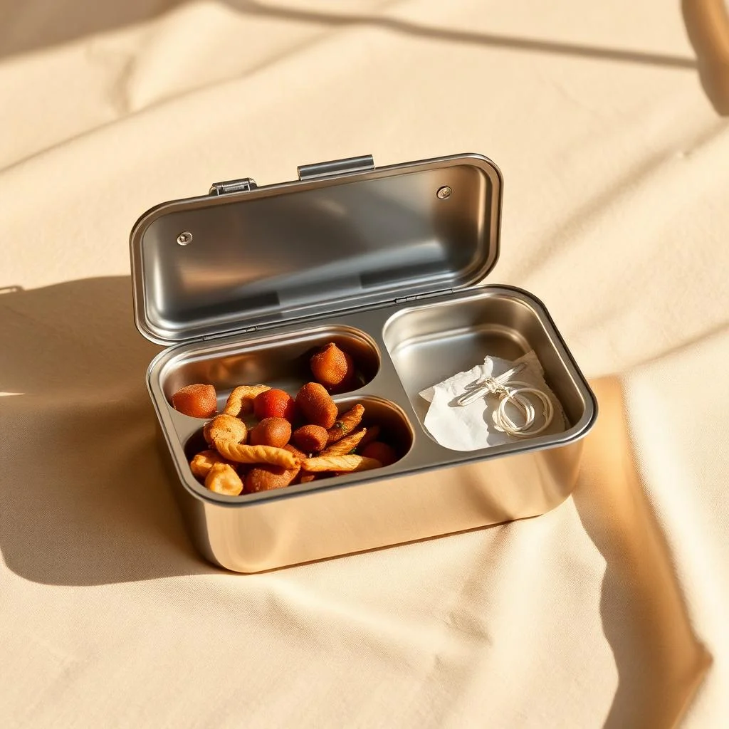 RVS lunchbox met vakken — plastic-vrij alternatief in Keuken & eten