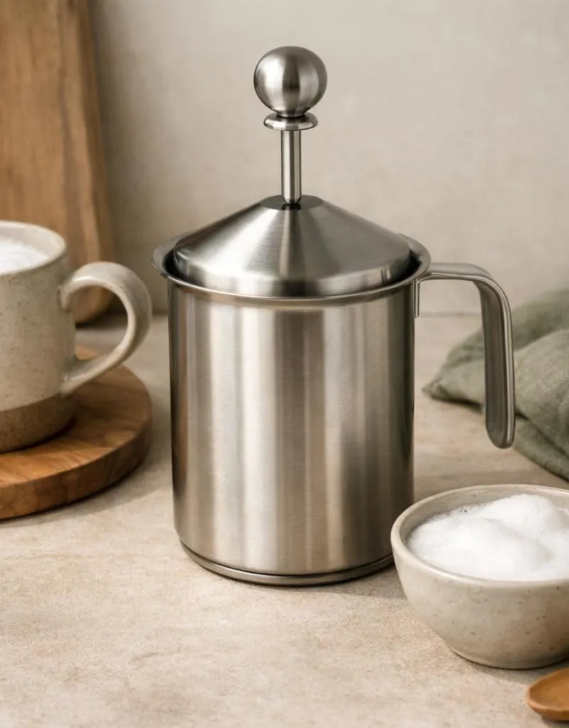RVS melkopschuimer handmatig — plastic-vrij alternatief in Koffie & thee