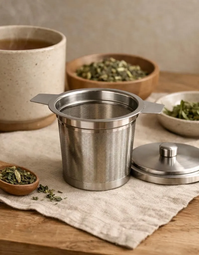 RVS theezeef voor losse thee — plastic-vrij alternatief in Thee & theezakjes